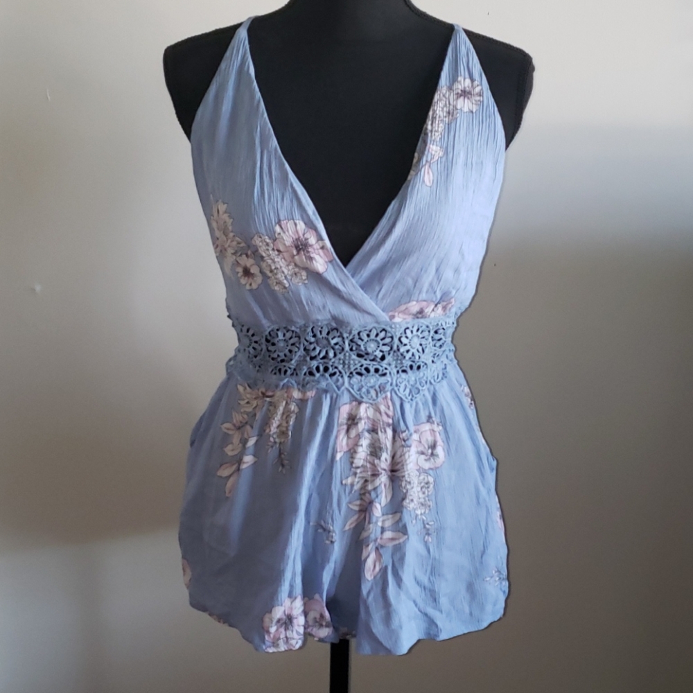 Adam Levine floral lace romper